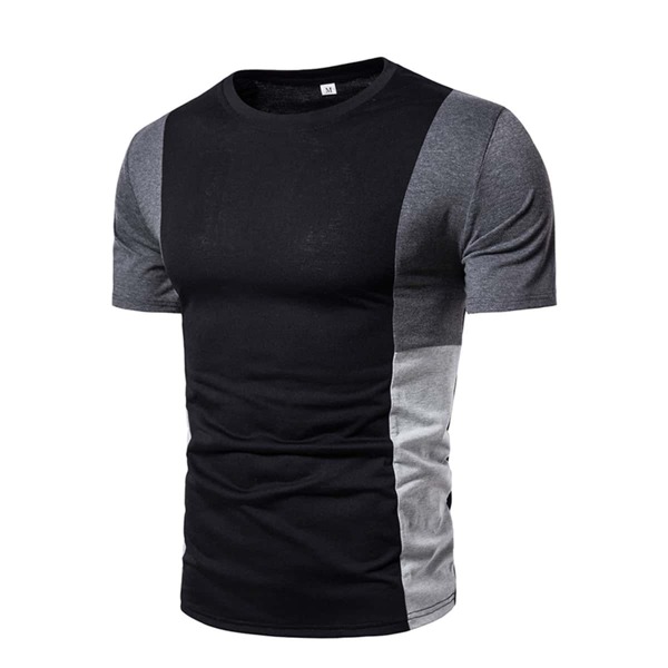 

Men Cut And Sew Panel Tee, Black