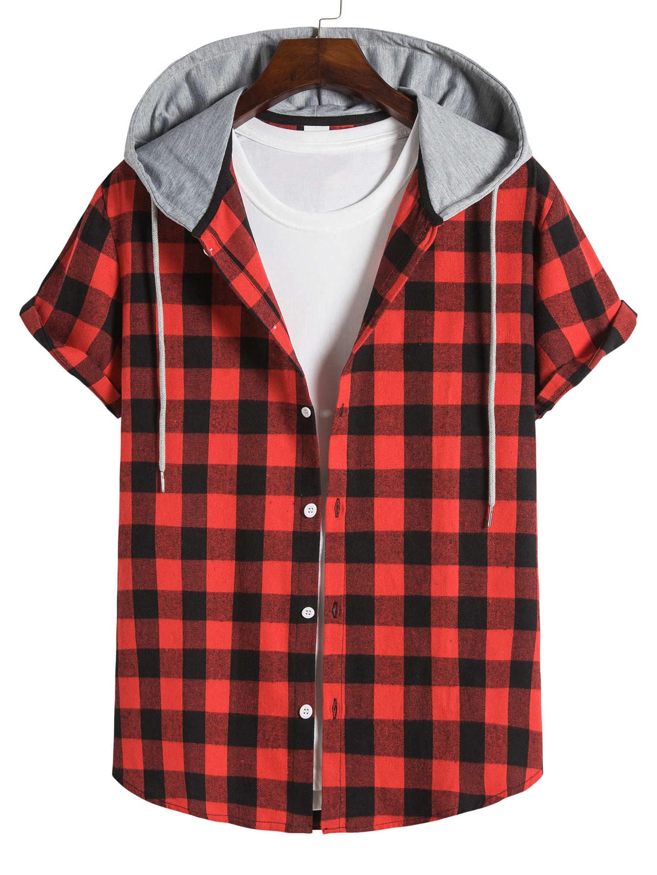 Drawstring hooded shirt Clearance