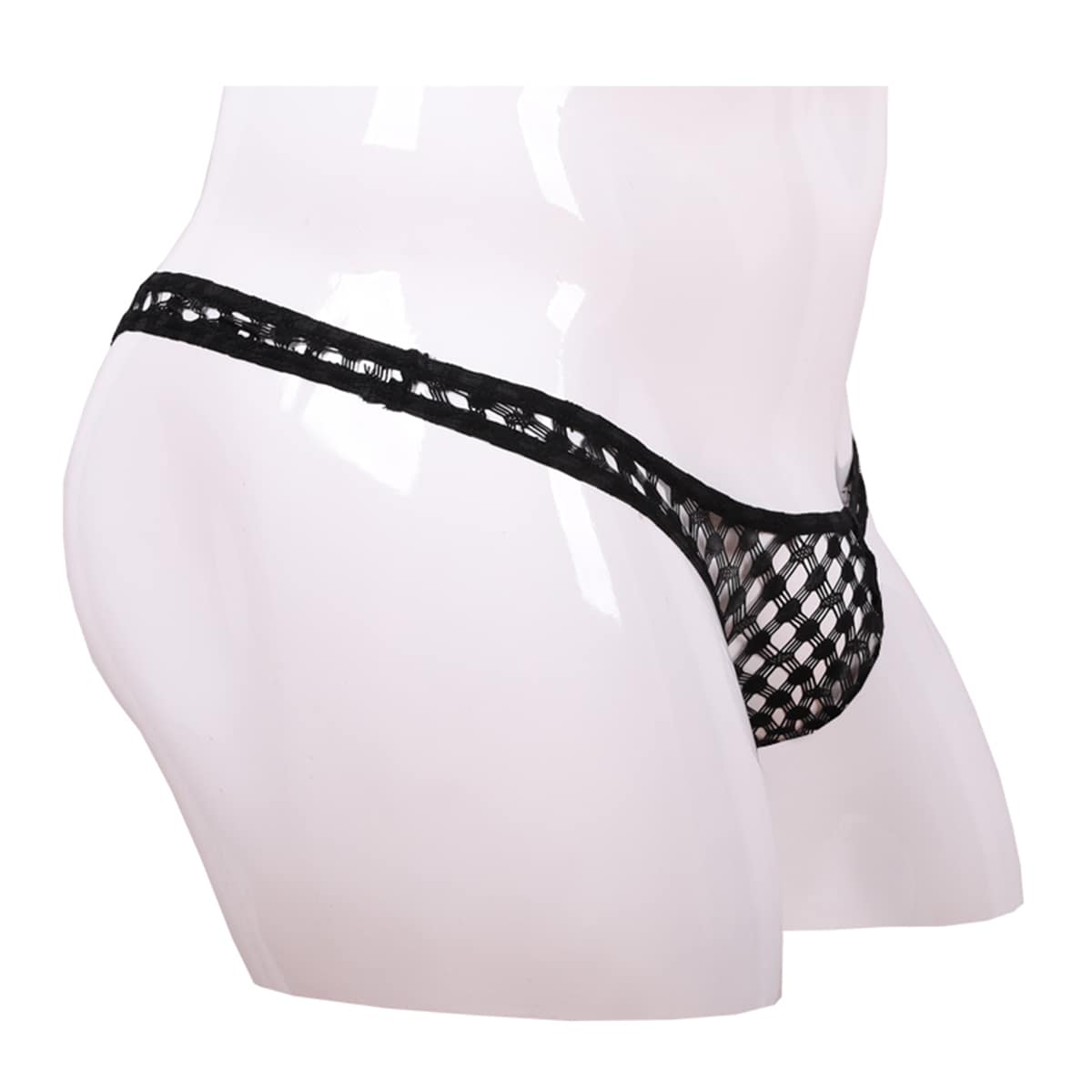

Guys Hollow Out Thong String Underwear, Black
