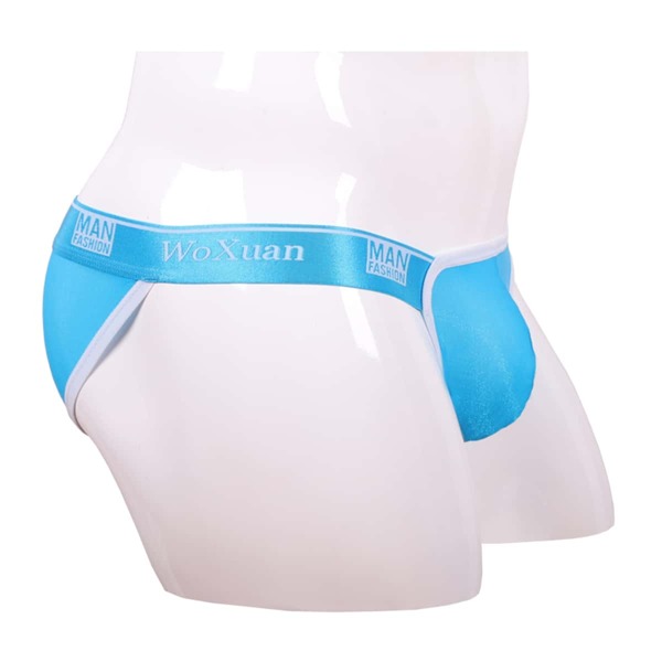 

Men Letter Graphic Contrast Binding Brief, Blue