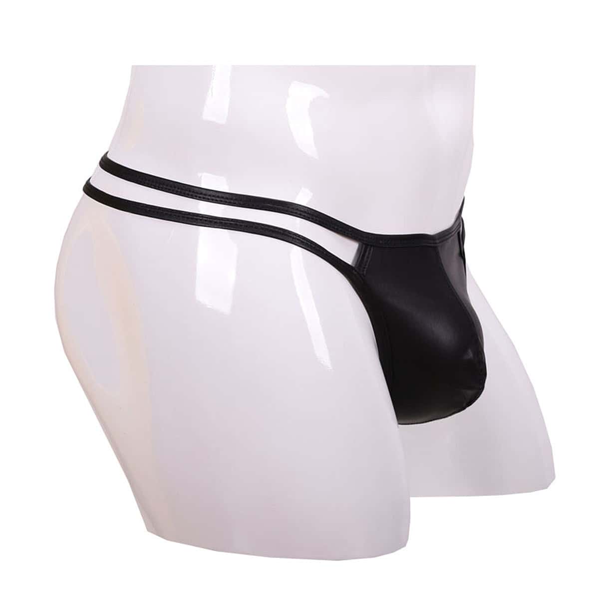 

Men Double Stripe G-string Thong Underwear, Black