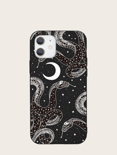 كفر أيفون بطباعة قمر مع ثعبان