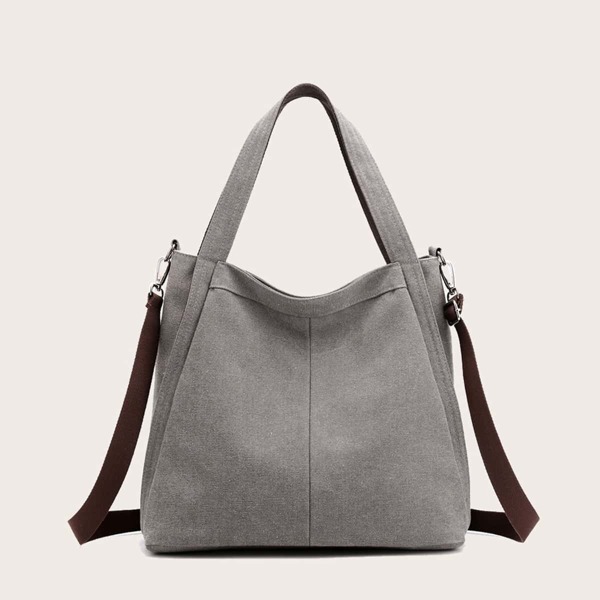 

Large Capacity Canvas Tote Bag, Grey