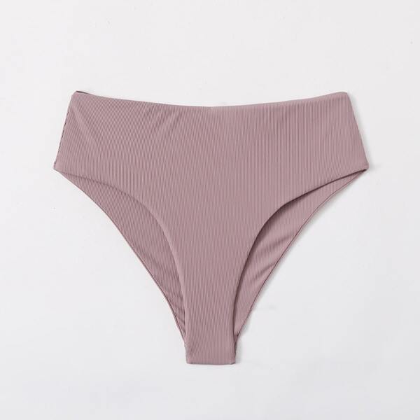 

Rib High Waisted Bikini Panty, Mauve purple