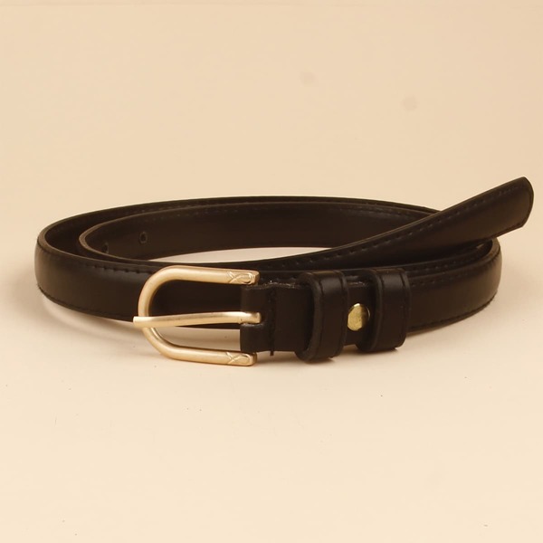 

Plain Skinny Belt, Black