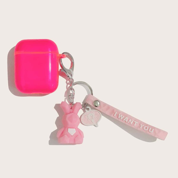 

Rabbit Pendant AirPods Case, Hot pink