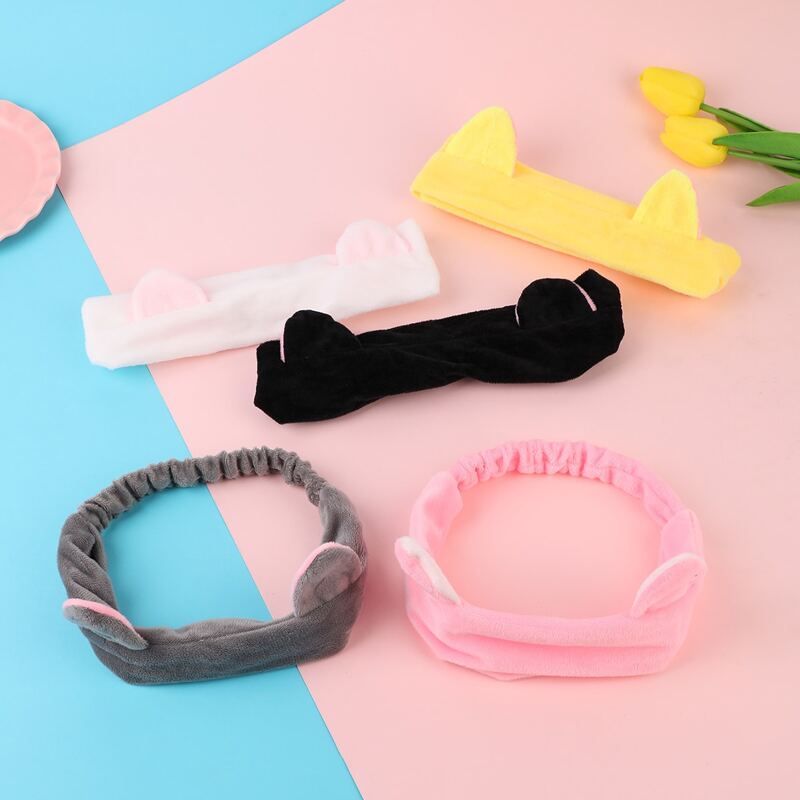 

1pc Cat Ear Bath Headband, Multicolor