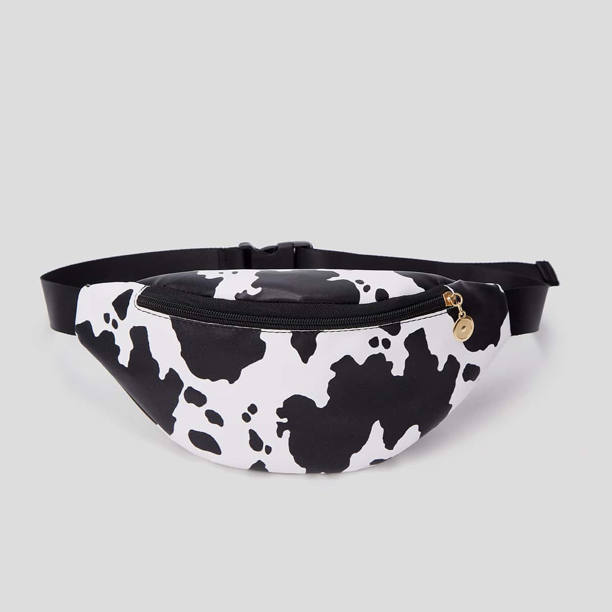 Image of Cow Pattern Zipper Bum Bag