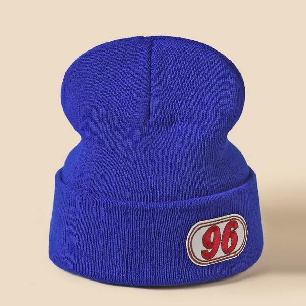 

Patch Decor Beanie, Blue