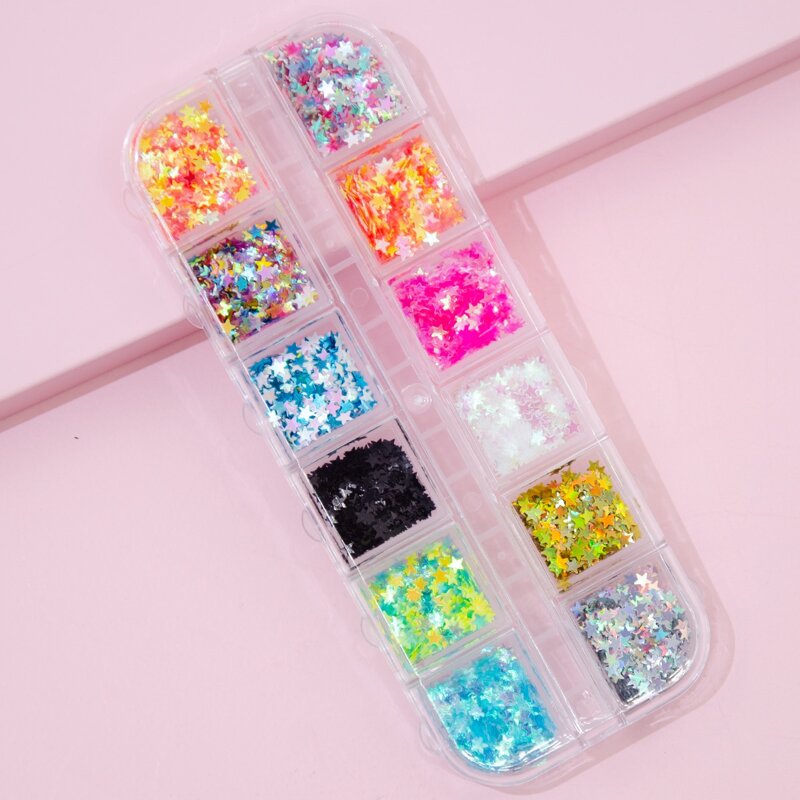 

1box Star Sequin Nail Art Decoration, Multicolor