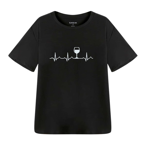 

Glass And Graphic Print Tee, Black