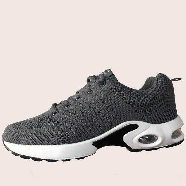 

Men Lace-up Front Knit Sneakers, Grey