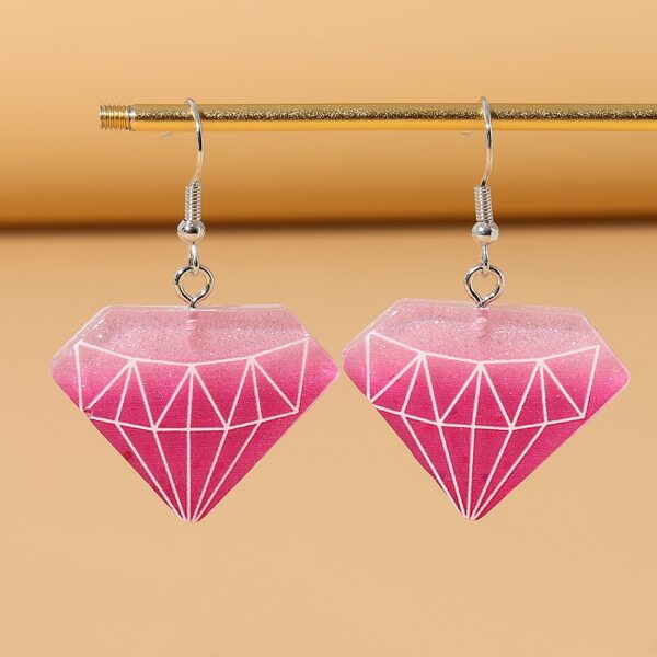 

Diamond Design Drop Earrings, Multicolor
