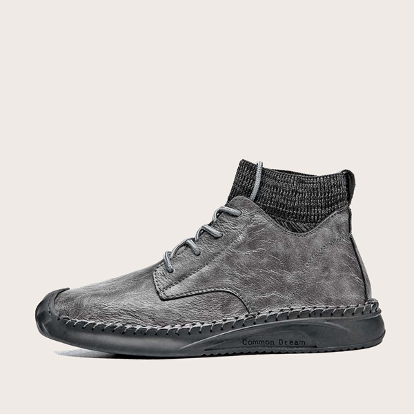 

Men Lace-up Front Wide Fit Boots, Grey