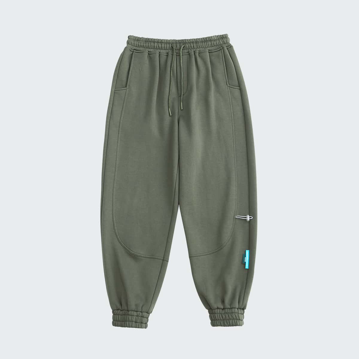 

Guys Tie Waist Drawstring Detail Sweatpants, Army green