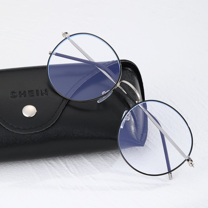 

Guys Round Frame Anti-blue Glasses, Black