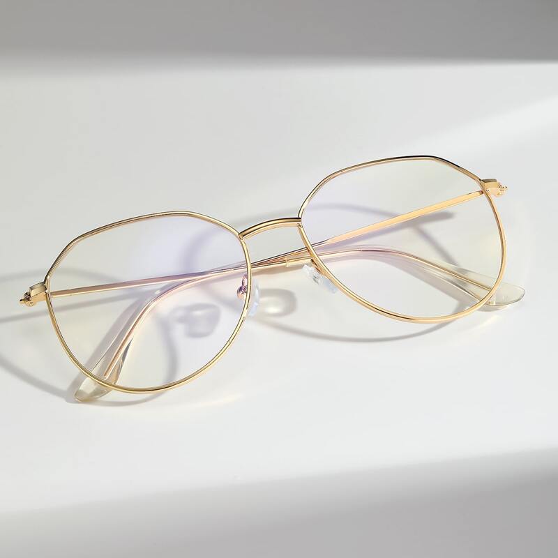 

Guys Metal Frame Anti-blue Glasses, Gold