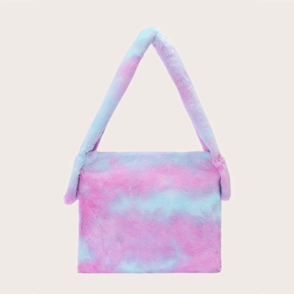 

Tie Dye Fluffy Baguette Bag, Multicolor