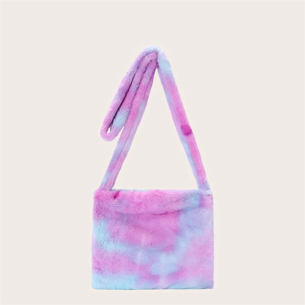 

Tie Dye Fluffy Crossbody Bag, Multicolor