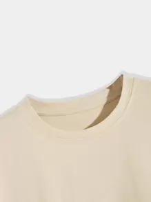 Manfinity Hypemode Camiseta de manga corta con estampado de manos para hombre - Caqui - Ver 3