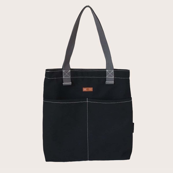 

Large Capacity Canvas Tote Bag, Black