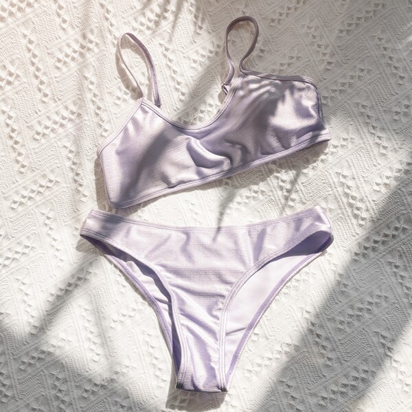 

Solid Bikini Swimsuit, Dusty purple