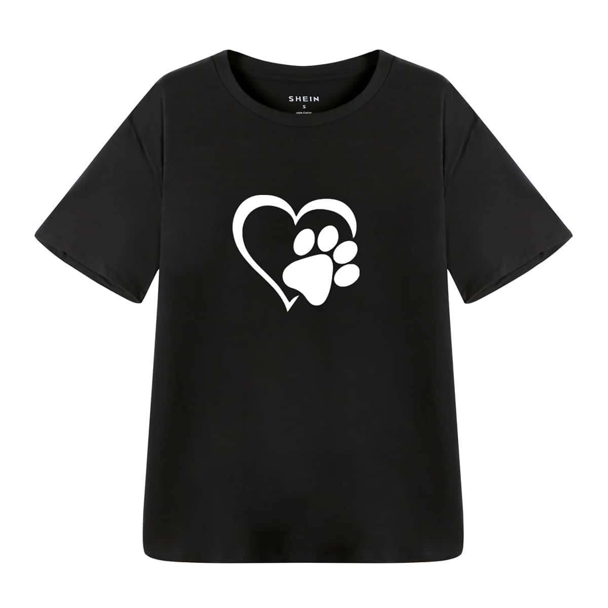 

Heart And Footprint Graphic Tee, Black