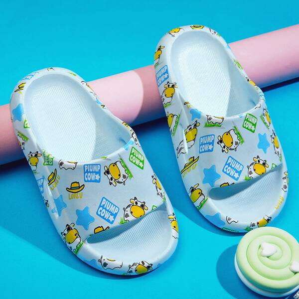 

Toddler Boys Cartoon Graphic Slides, Blue