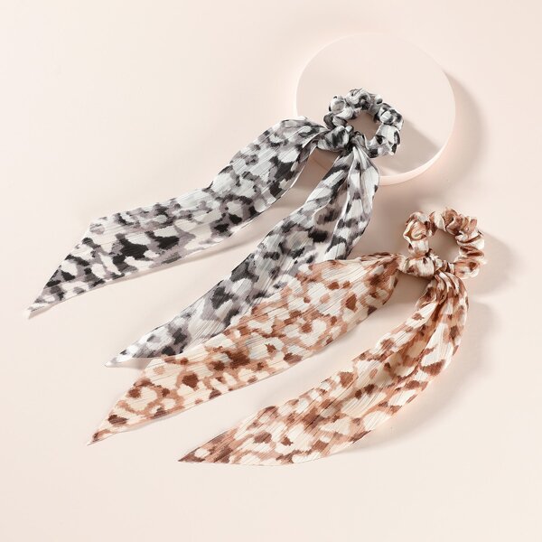 

2pcs Simple Scrunchie Scarf, Multicolor