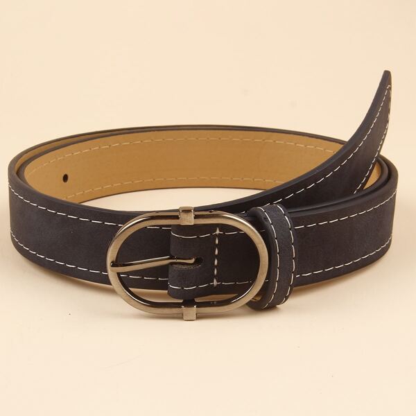 

PU Buckle Belt, Navy blue