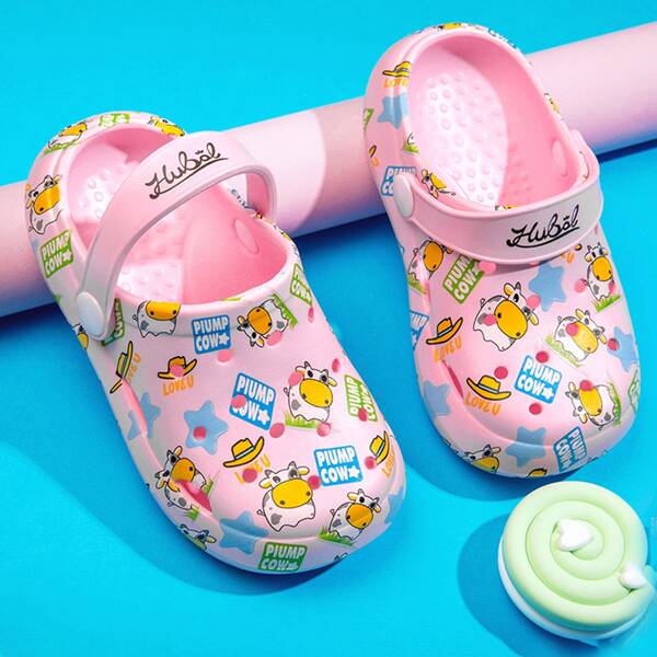 

Toddler Girls Cartoon Graphic Vented Clogs, Pink