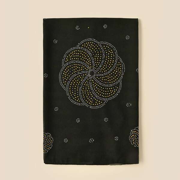 

Rhinestone Decor Scarf, Black