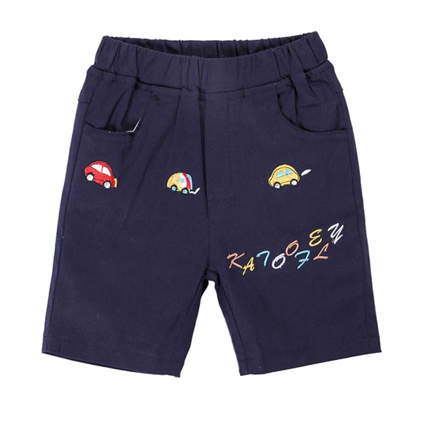 

Toddler Boys Cartoon And Number Embroidered Shorts, Navy blue