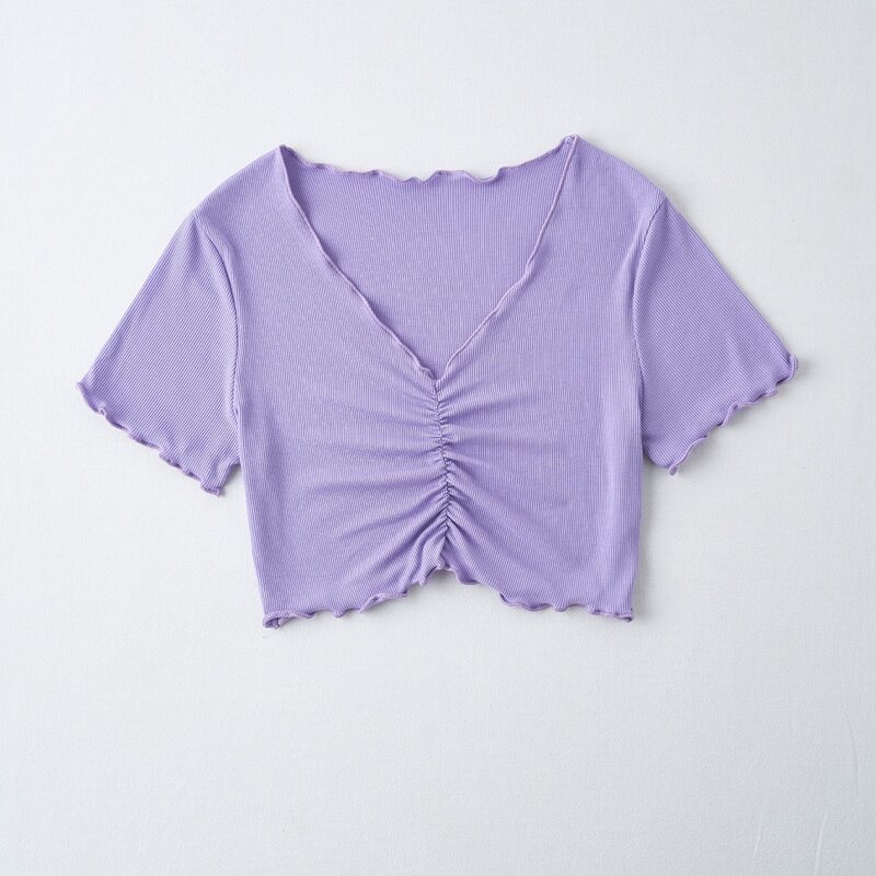 

Lettuce Edge Crop Tee, Lilac purple