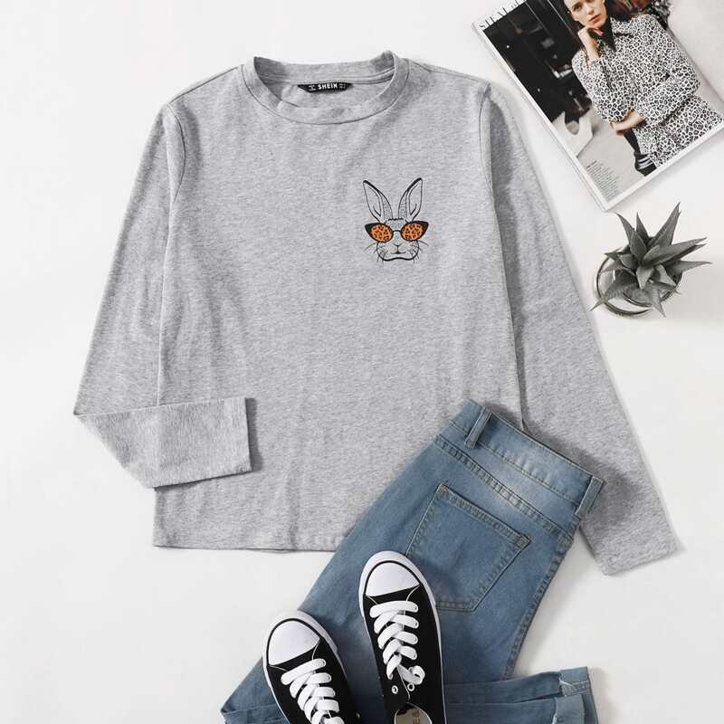 

Cartoon Graphic Tee, Light grey