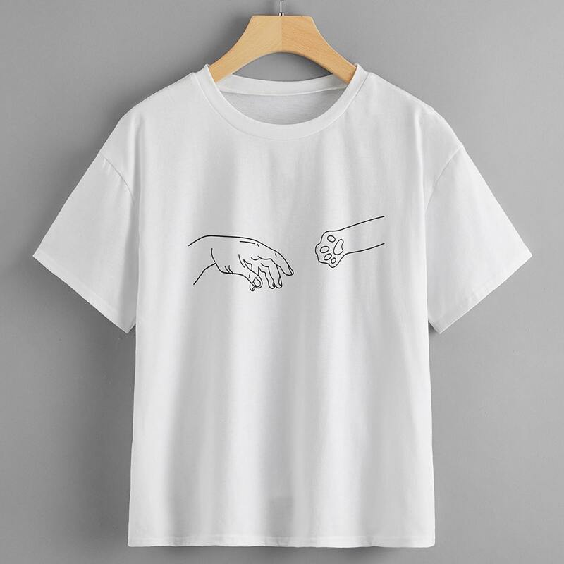 

Hand Print Tee, White