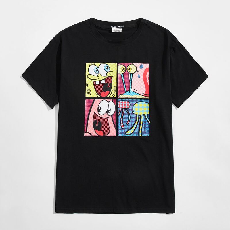 

Cartoon Graphic Tee, Black