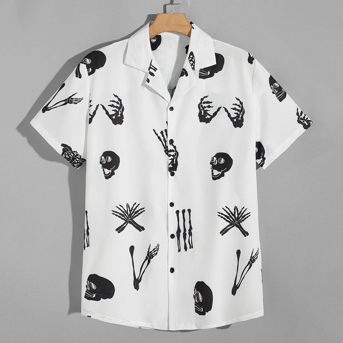 

Guys Skull Print Shirt, White