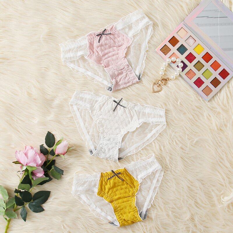 

3pack Color Block Dobby Mesh Panty Set, Multicolor