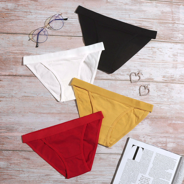 

4pack Solid Panty Set, Multicolor