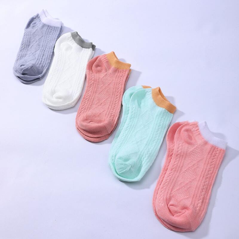 

5pairs Simple Ankle Socks, Multicolor