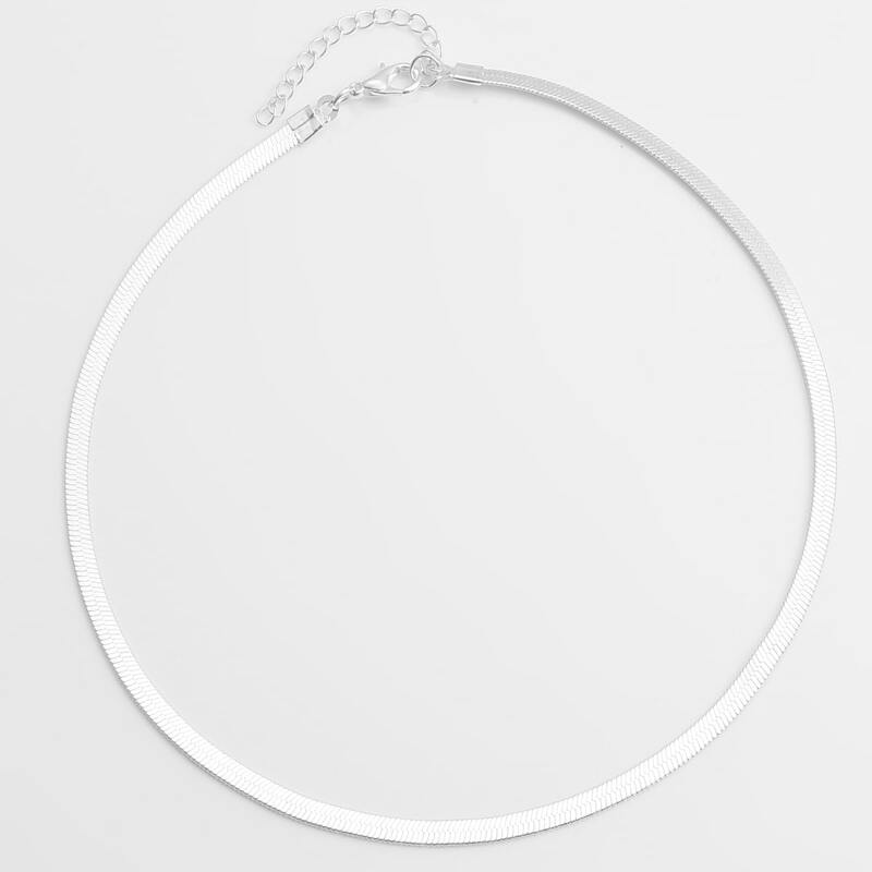 

Metal Choker Necklace, Silver