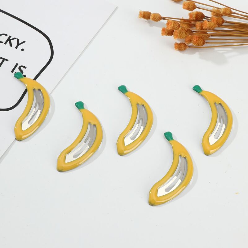 

5pcs Banana Hair Clip, Yellow