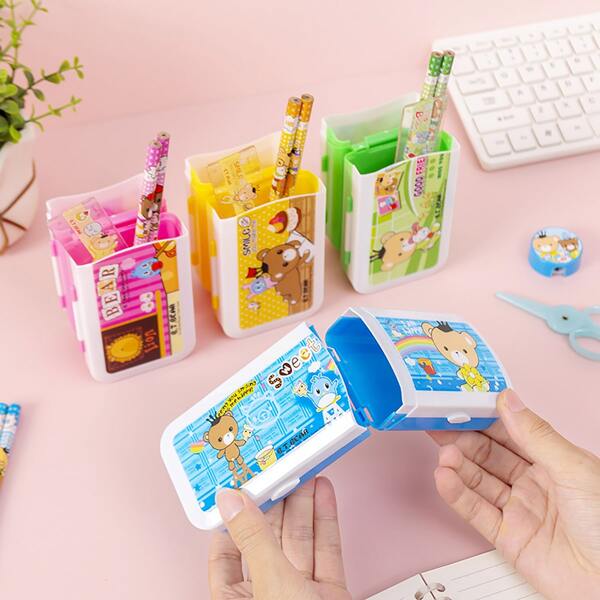 

1pc Cartoon Graphic Random Pen Holder, Multicolor