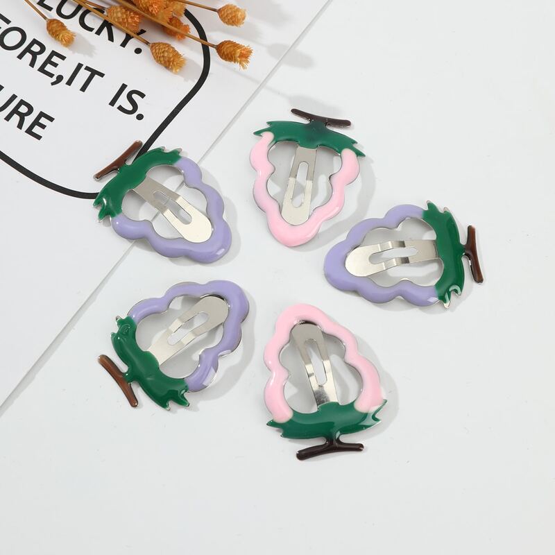 

5pcs Grape Design Hair Clip, Multicolor