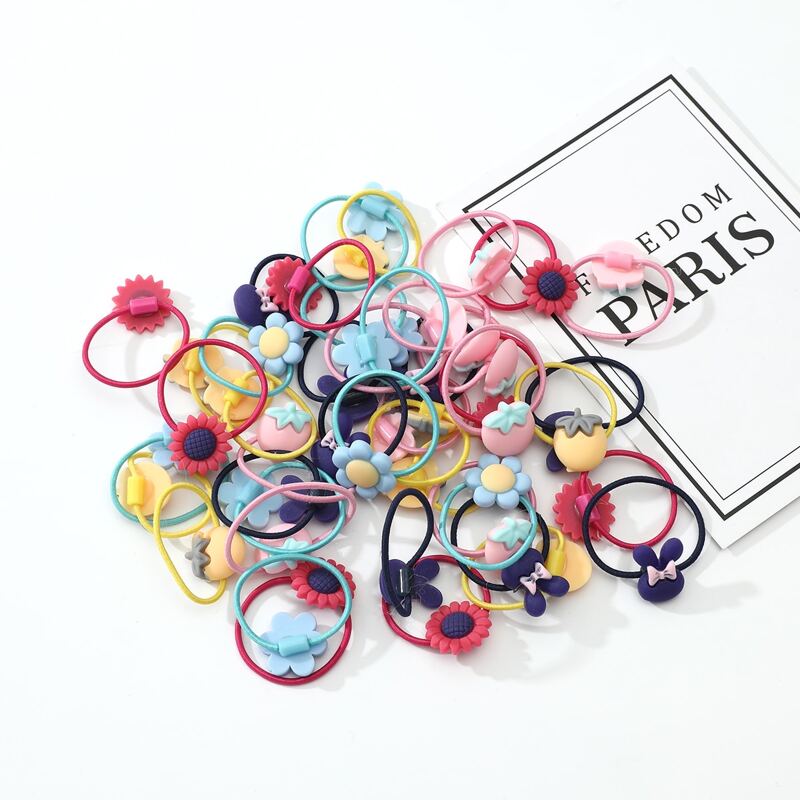 

40pcs Random Floral Hair Tie, Multicolor