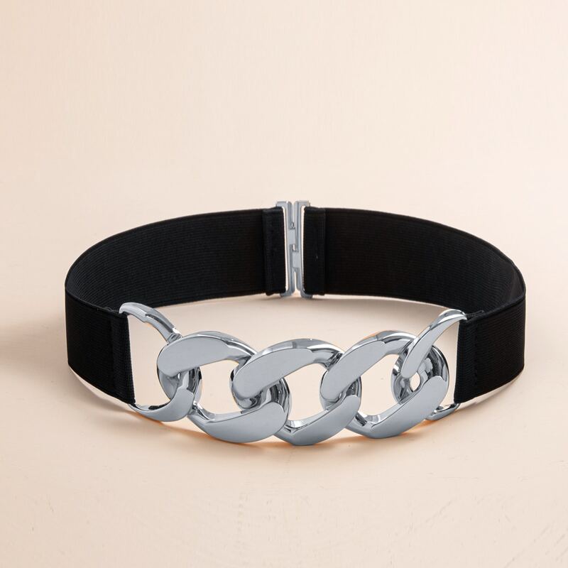 

Chunky Chain Elastic Belt, Black
