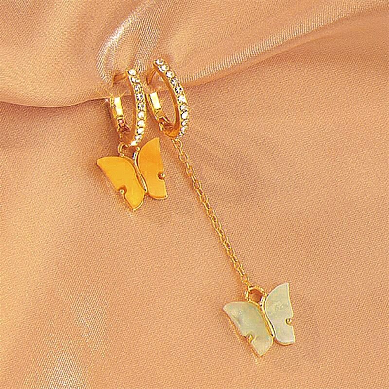 

Butterfly Charm Mismatched Earrings, Multicolor