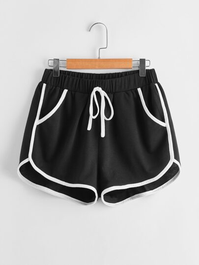 Contrast Binding Dolphin Shorts