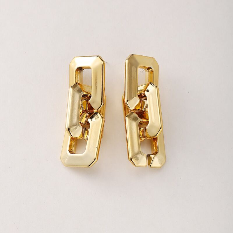 

Chunky Chain Drop Earrings, Gold